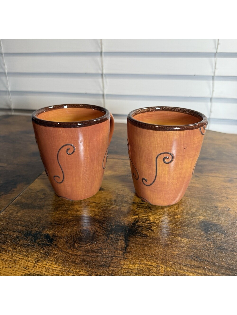 Set Of Two Tabletops Unlimited Ambrosia Orange Coffee Mugs